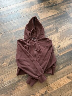 Zara Chocolate Brown Zip-Up Hoodie